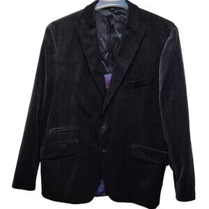 Kroon Men's Black Corduroy Sport Coat Lot of Inside Pockets 100% Cotton Sz 44R